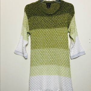 Multiples PL Green White sweater laces sleeves